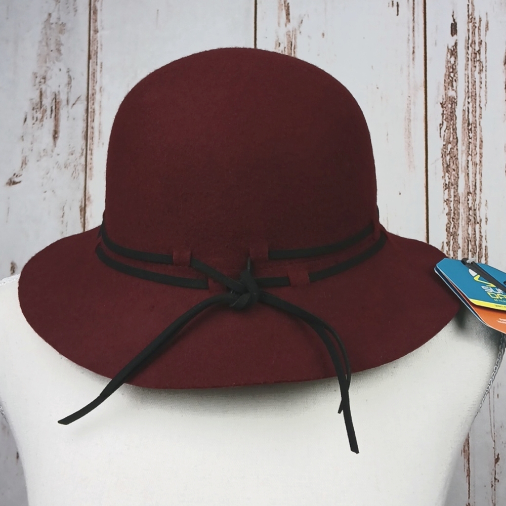 Sunday Afternoons Burgundy Ellie Cloche Hat